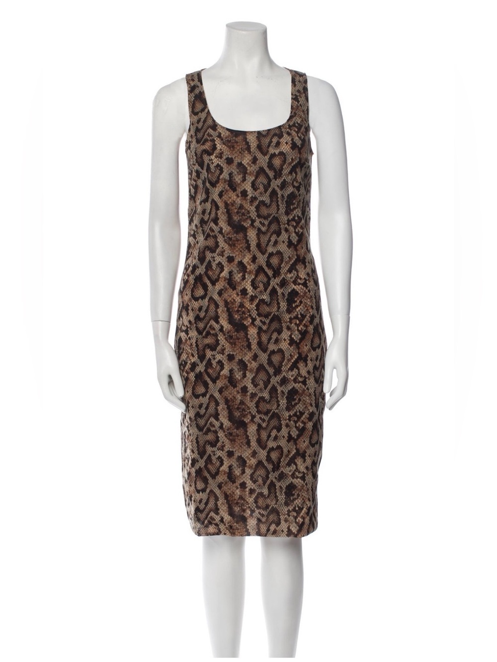D&G Dolce & Gabbana Python Snakeskin Print Midi Shift Dress IT 44